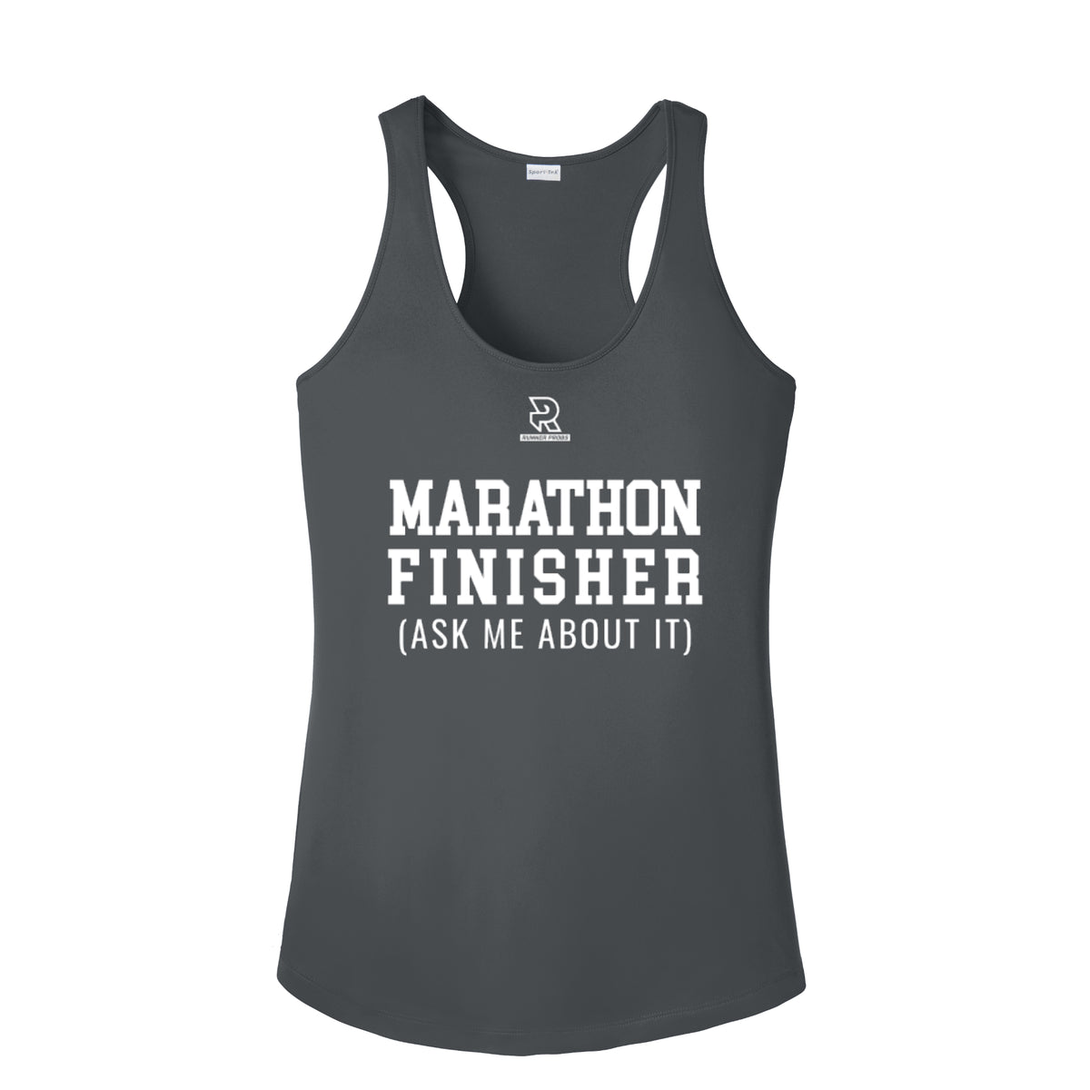 MARATHON FINISHER (White) - Womens Competitor Racerback Tank