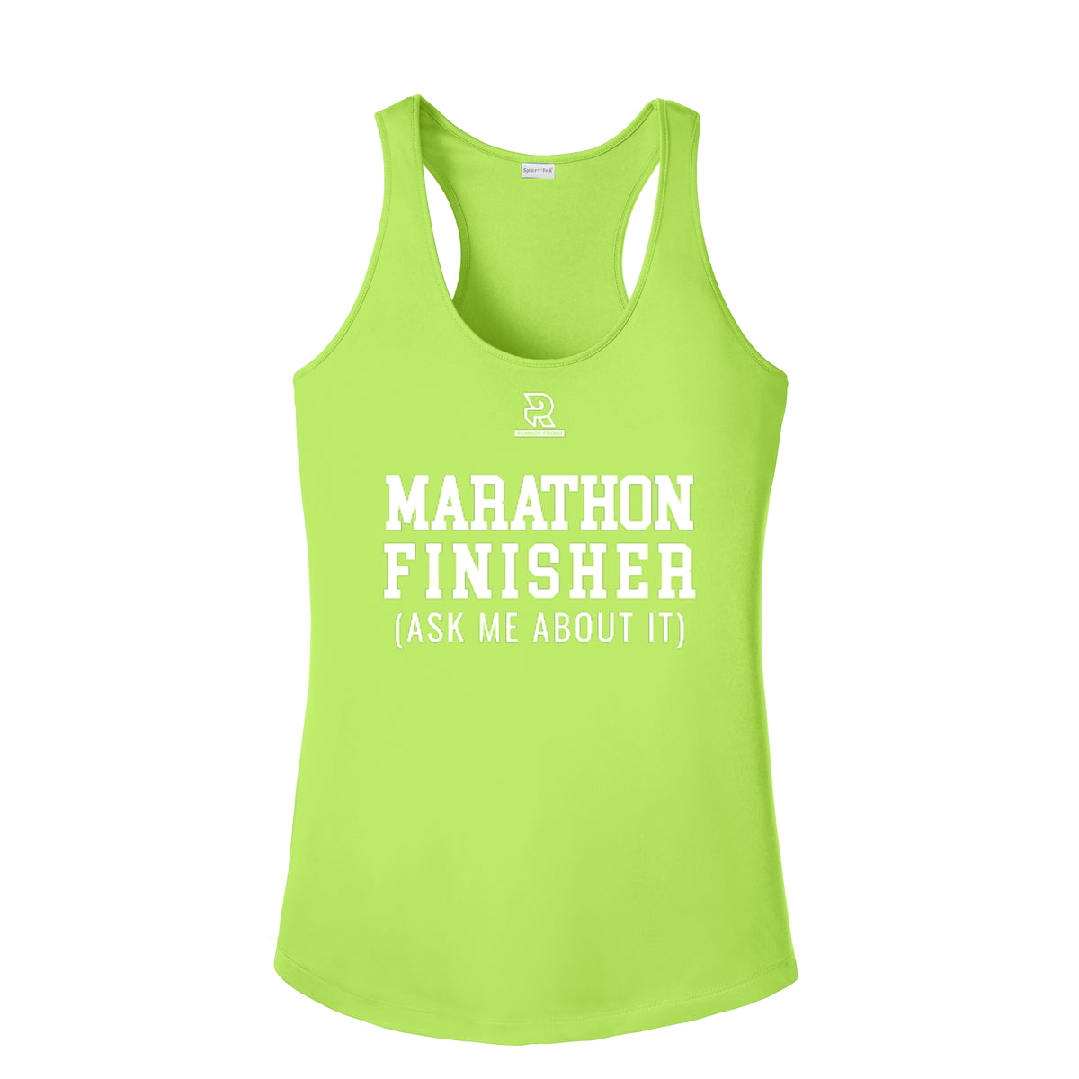 MARATHON FINISHER (White) - Womens Competitor Racerback Tank