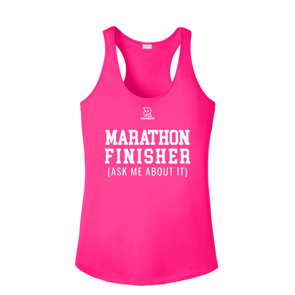 MARATHON FINISHER (White) - Womens Competitor Racerback Tank