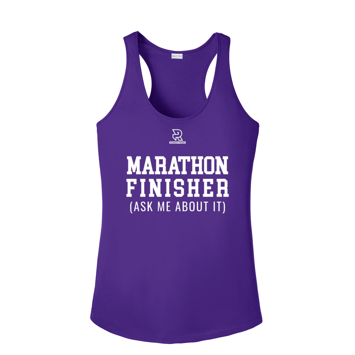 MARATHON FINISHER (White) - Womens Competitor Racerback Tank