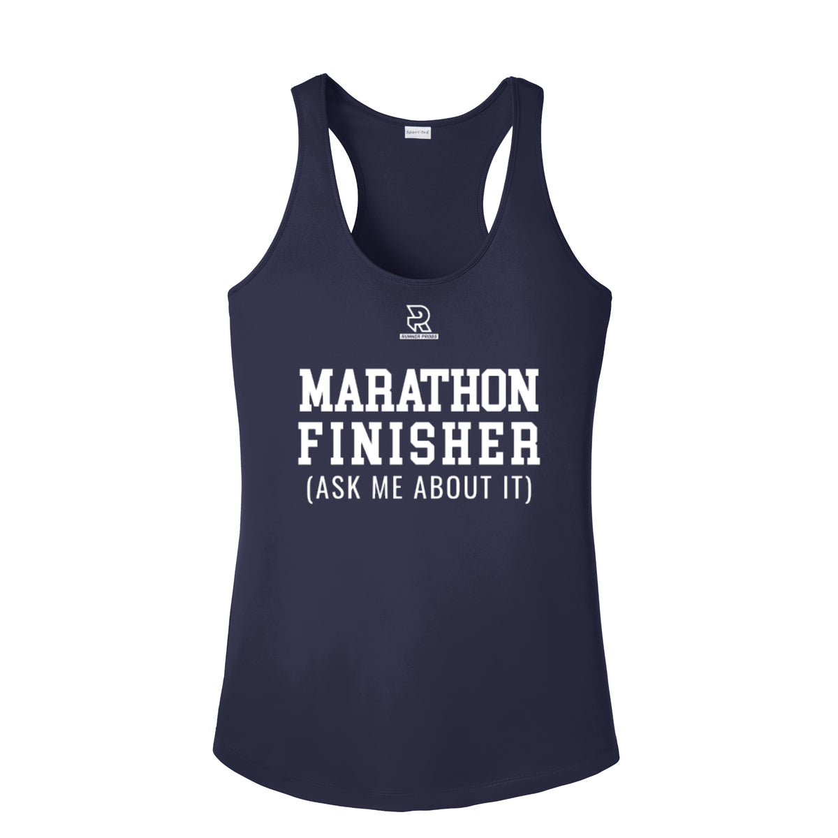 MARATHON FINISHER (White) - Womens Competitor Racerback Tank