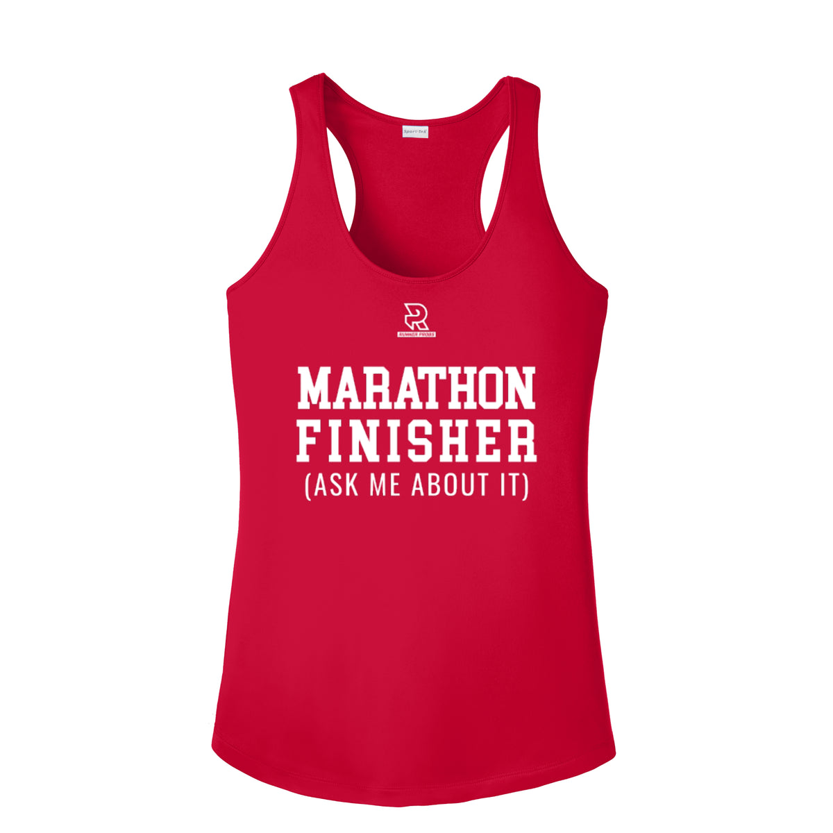 MARATHON FINISHER (White) - Womens Competitor Racerback Tank