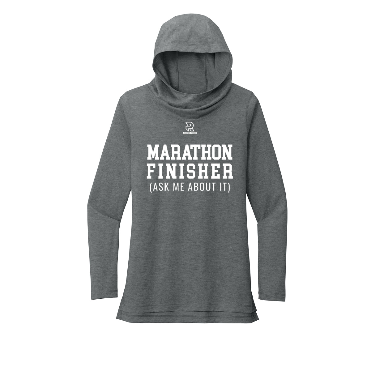 MARATHON FINISHER (White) - Womens Tri-Blend Long Sleeve Hoodie