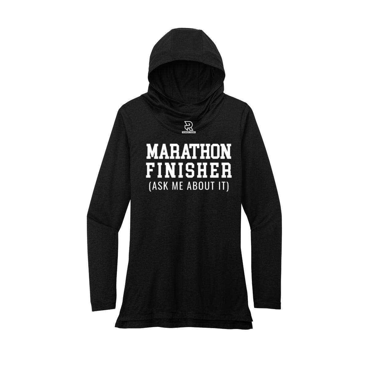 MARATHON FINISHER (White) - Womens Tri-Blend Long Sleeve Hoodie