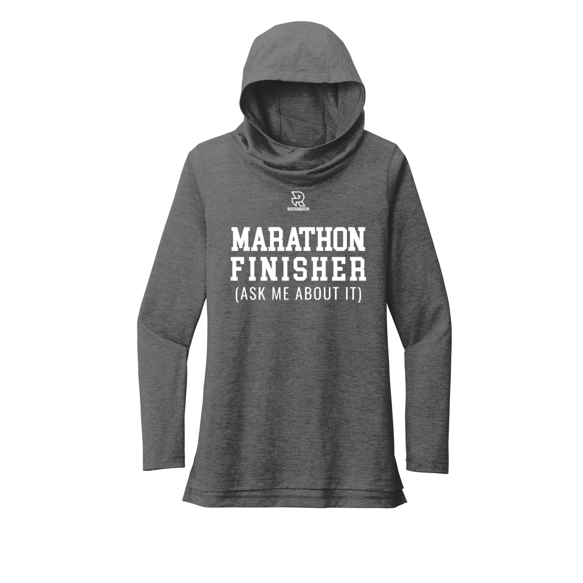 MARATHON FINISHER (White) - Womens Tri-Blend Long Sleeve Hoodie