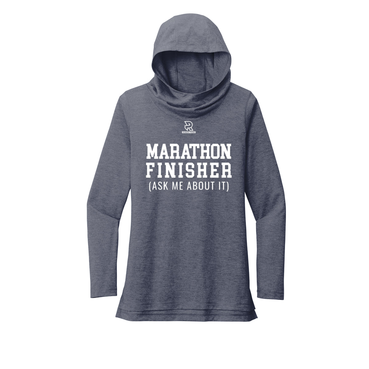 MARATHON FINISHER (White) - Womens Tri-Blend Long Sleeve Hoodie