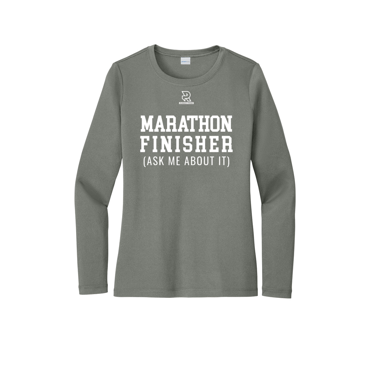 MARATHON FINISHER (White) - Womens Pro Long Sleeve Performance Tee