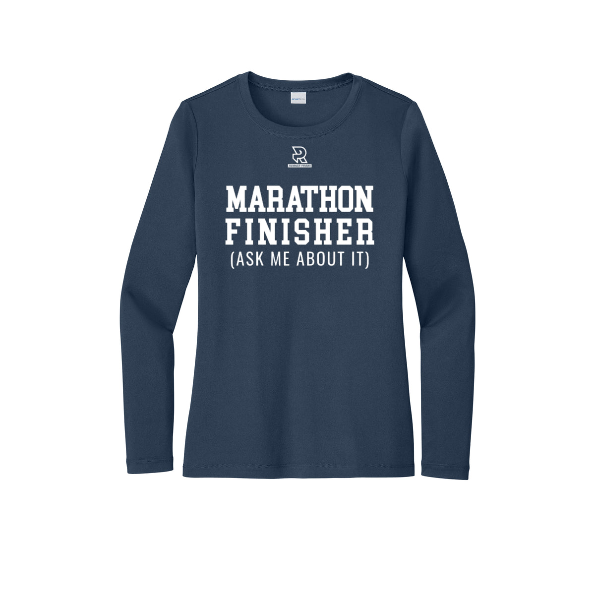 MARATHON FINISHER (White) - Womens Pro Long Sleeve Performance Tee