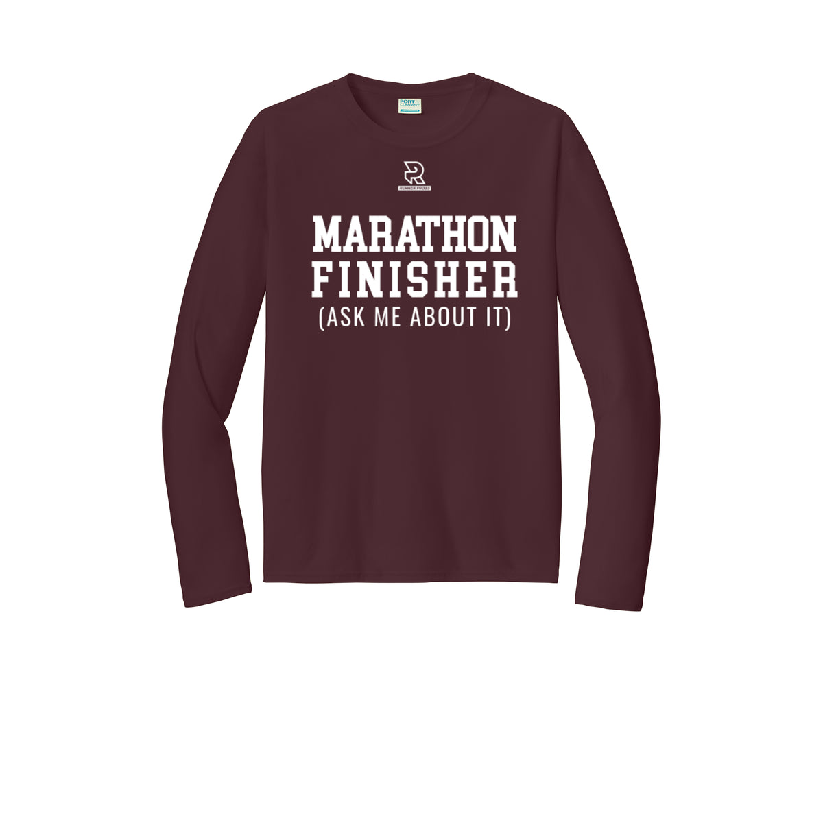 MARATHON FINISHER (White) - Long Sleeve Performance Tee