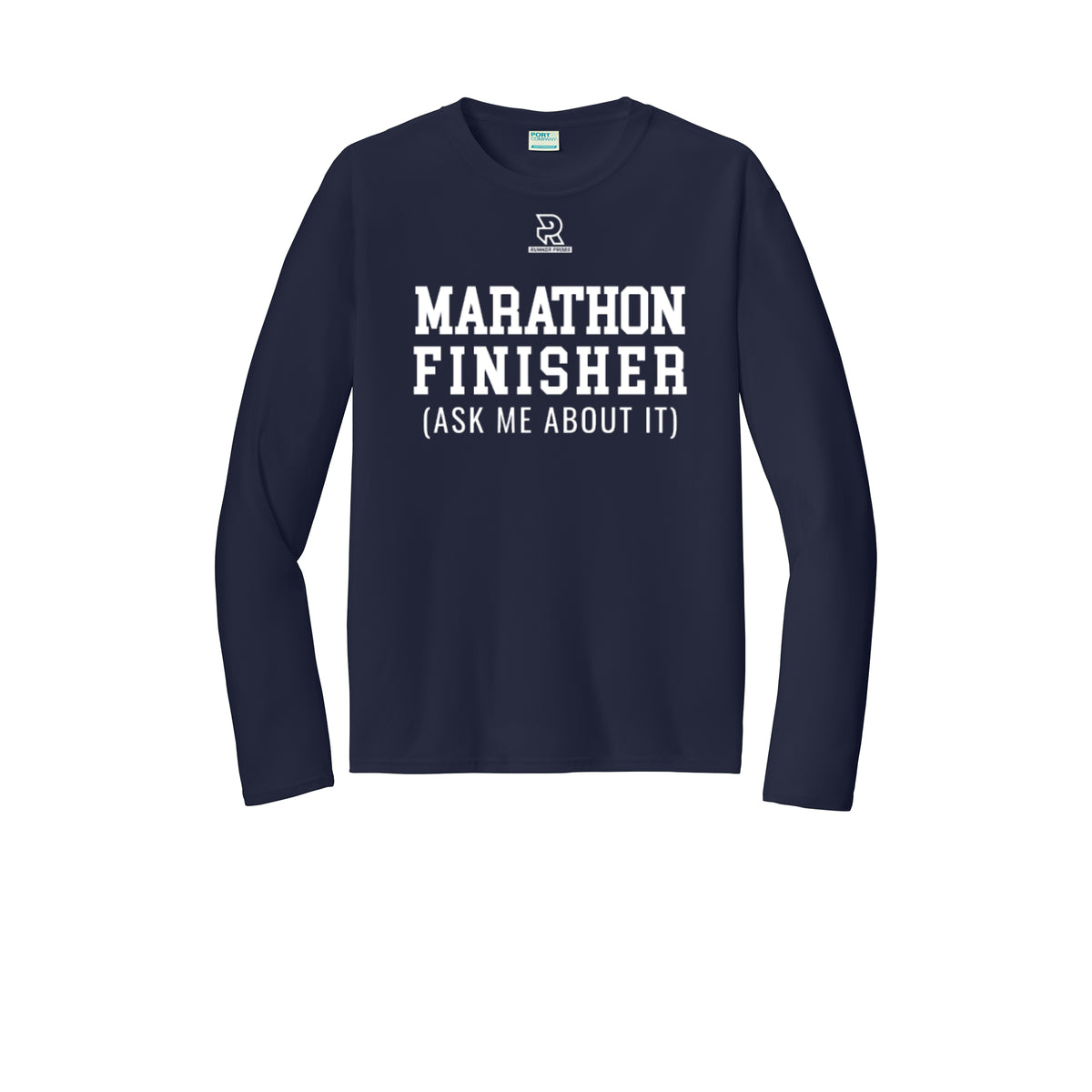 MARATHON FINISHER (White) - Long Sleeve Performance Tee