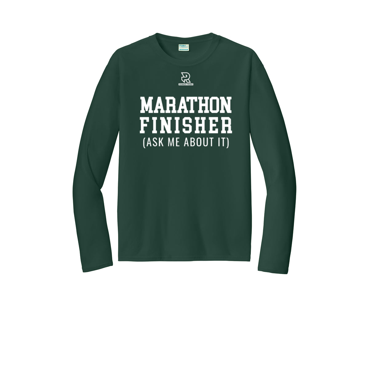 MARATHON FINISHER (White) - Long Sleeve Performance Tee