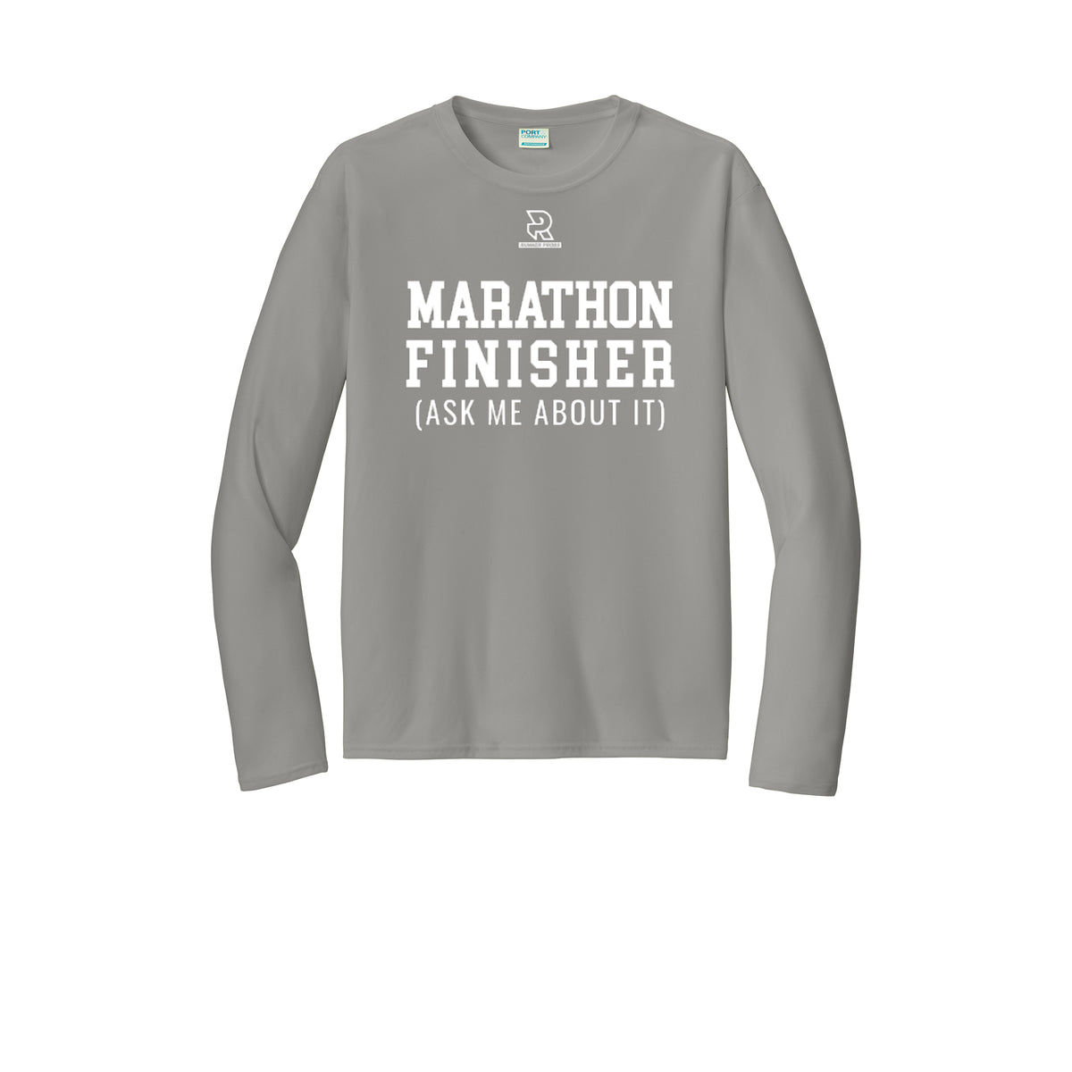 MARATHON FINISHER (White) - Long Sleeve Performance Tee