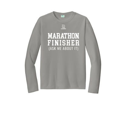 MARATHON FINISHER (White) - Long Sleeve Performance Tee
