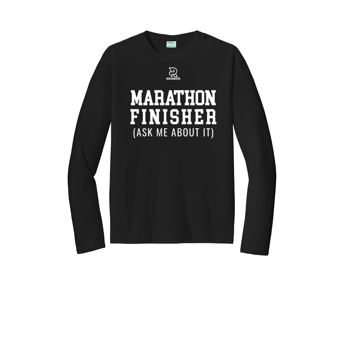 MARATHON FINISHER (White) - Long Sleeve Performance Tee