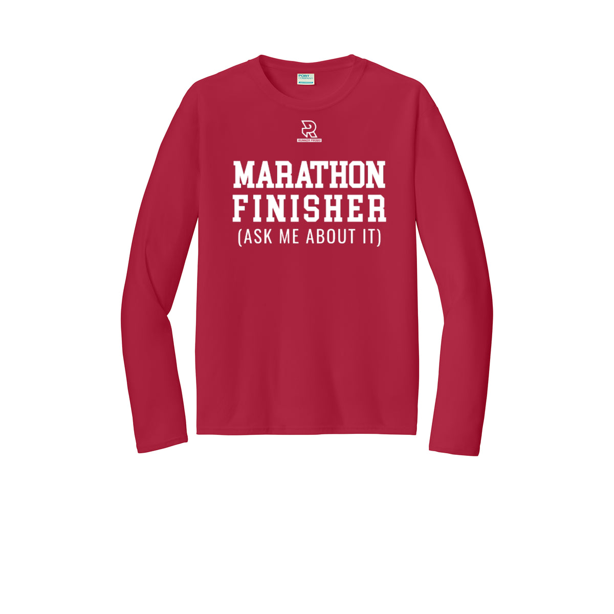 MARATHON FINISHER (White) - Long Sleeve Performance Tee