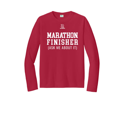 MARATHON FINISHER (White) - Long Sleeve Performance Tee