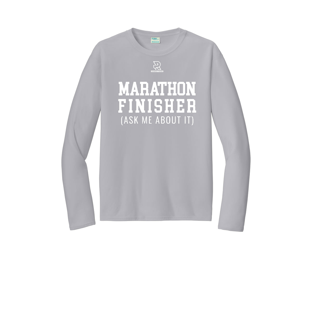 MARATHON FINISHER (White) - Long Sleeve Performance Tee