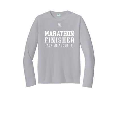 MARATHON FINISHER (White) - Long Sleeve Performance Tee