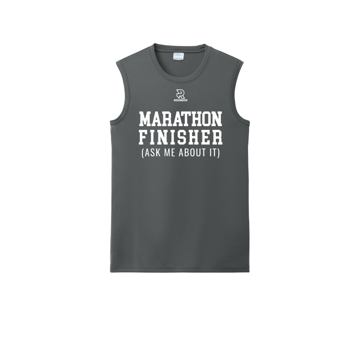 MARATHON FINISHER (White) - Sleeveless Performance Tee