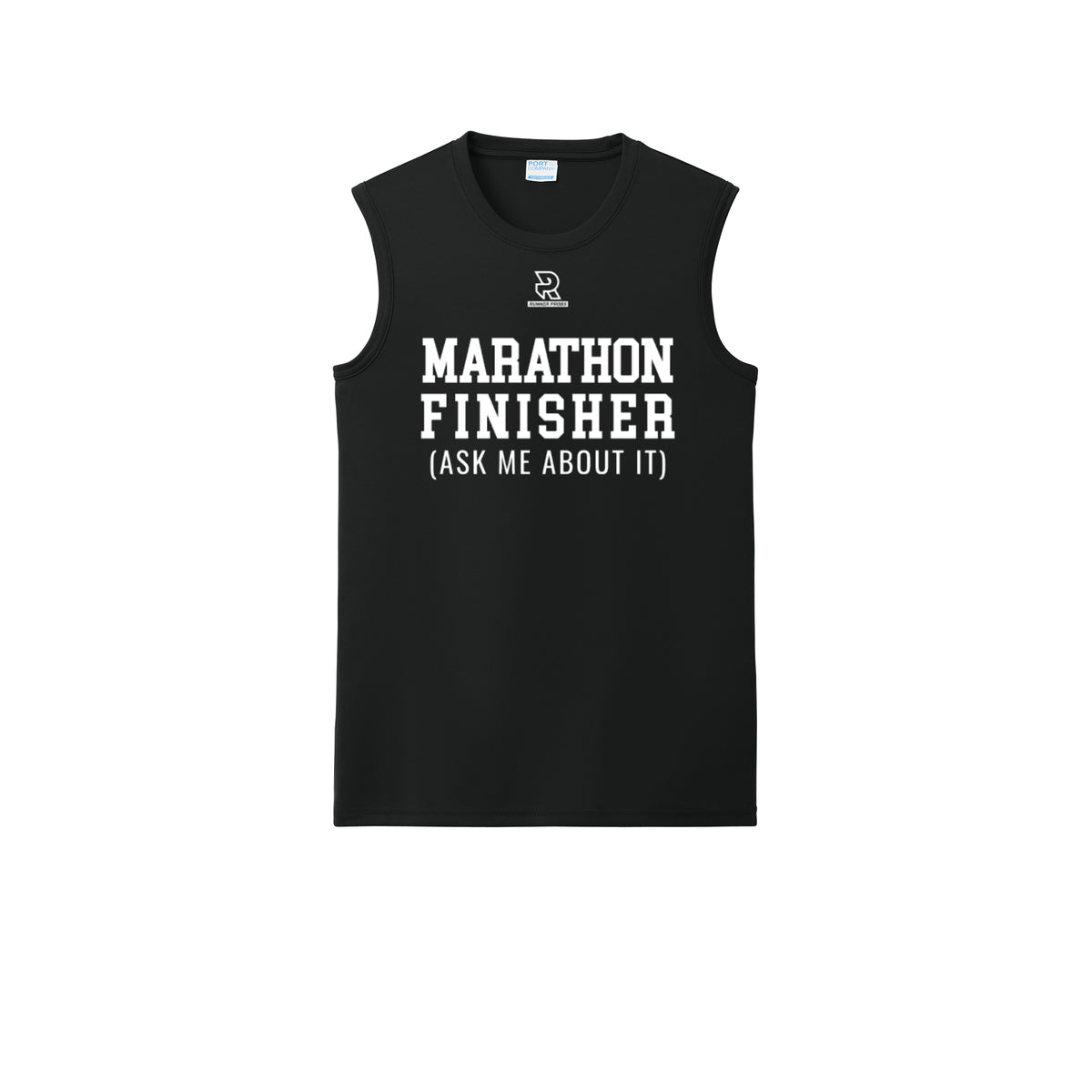 MARATHON FINISHER (White) - Sleeveless Performance Tee