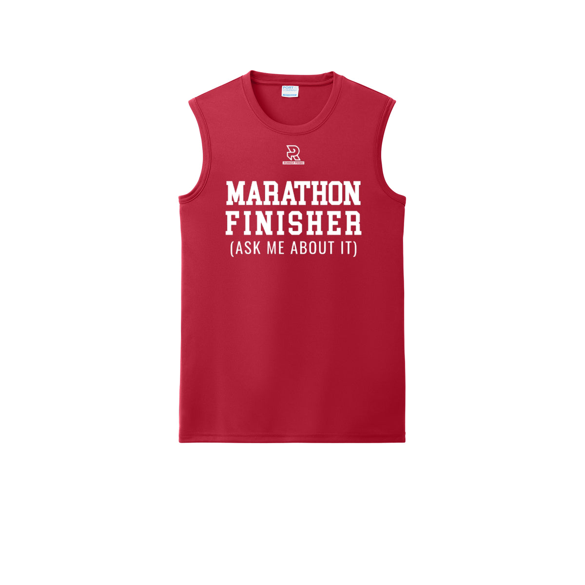 MARATHON FINISHER (White) - Sleeveless Performance Tee