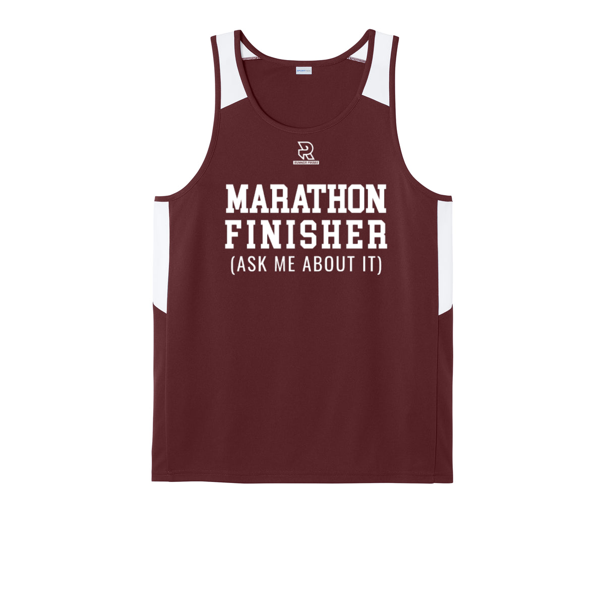 MARATHON FINISHER (White) - Mens Club Track Tank
