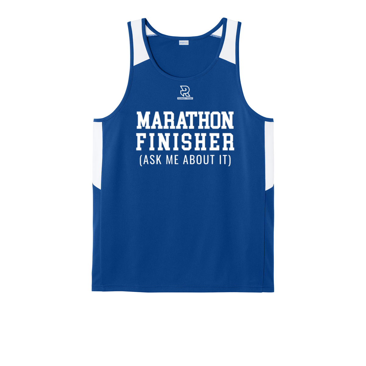 MARATHON FINISHER (White) - Mens Club Track Tank