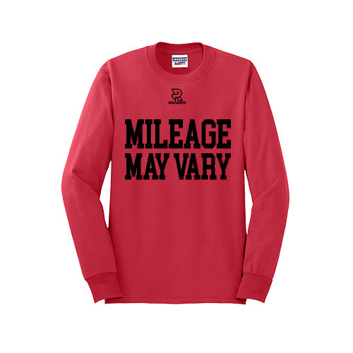 MILEAGE MAY VARY (Black) - Long Sleeve 50/50 Tee