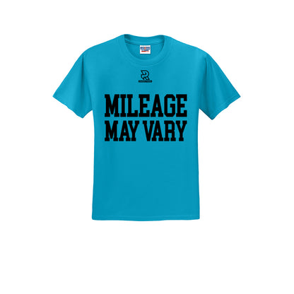MILEAGE MAY VARY (Black) - Short Sleeve 50/50 Tee