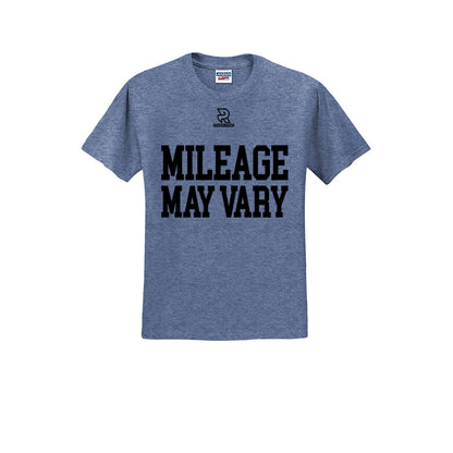 MILEAGE MAY VARY (Black) - Short Sleeve 50/50 Tee
