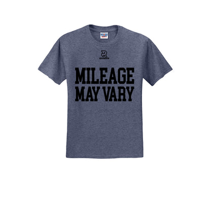MILEAGE MAY VARY (Black) - Short Sleeve 50/50 Tee