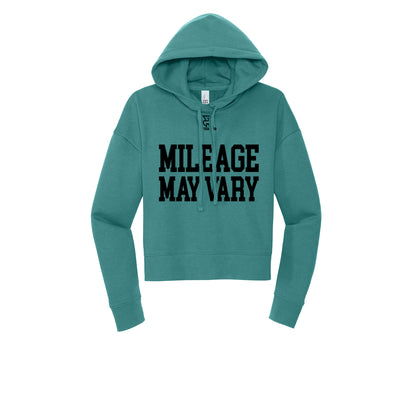 MILEAGE MAY VARY (Black) - Womens Fleece Hoodie