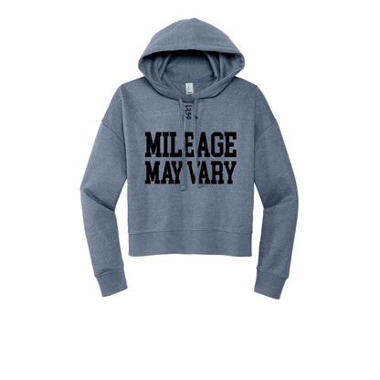 MILEAGE MAY VARY (Black) - Womens Fleece Hoodie