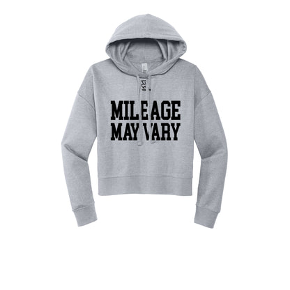 MILEAGE MAY VARY (Black) - Womens Fleece Hoodie