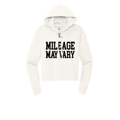 MILEAGE MAY VARY (Black) - Womens Fleece Hoodie