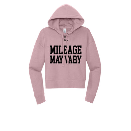 MILEAGE MAY VARY (Black) - Womens Fleece Hoodie