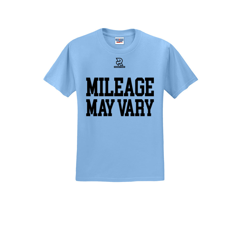 MILEAGE MAY VARY (Black) - Short Sleeve Cotton Tee