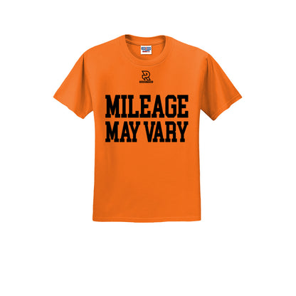 MILEAGE MAY VARY (Black) - Short Sleeve Cotton Tee