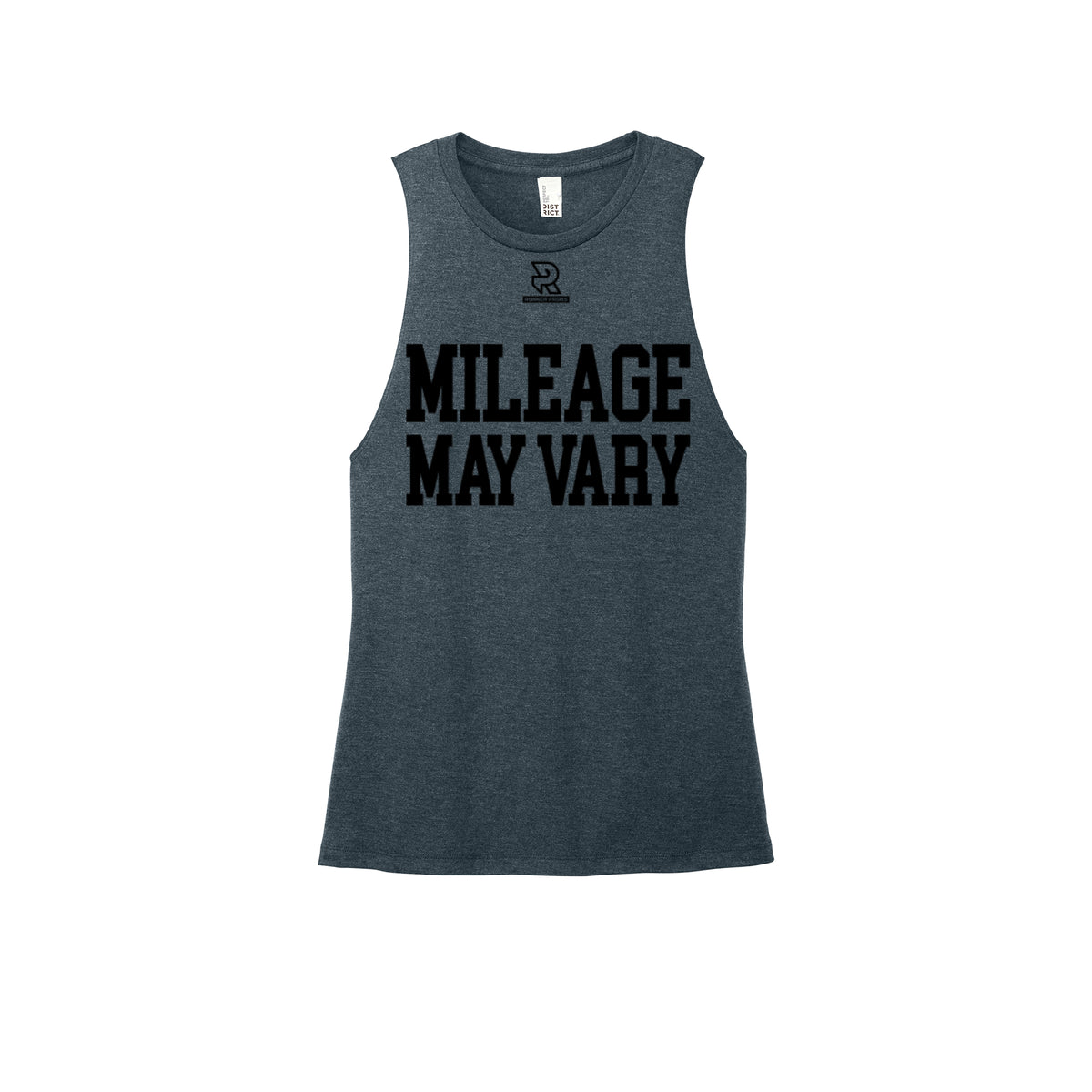 MILEAGE MAY VARY (Black) - Womens Perfect Tri Muscle Tank