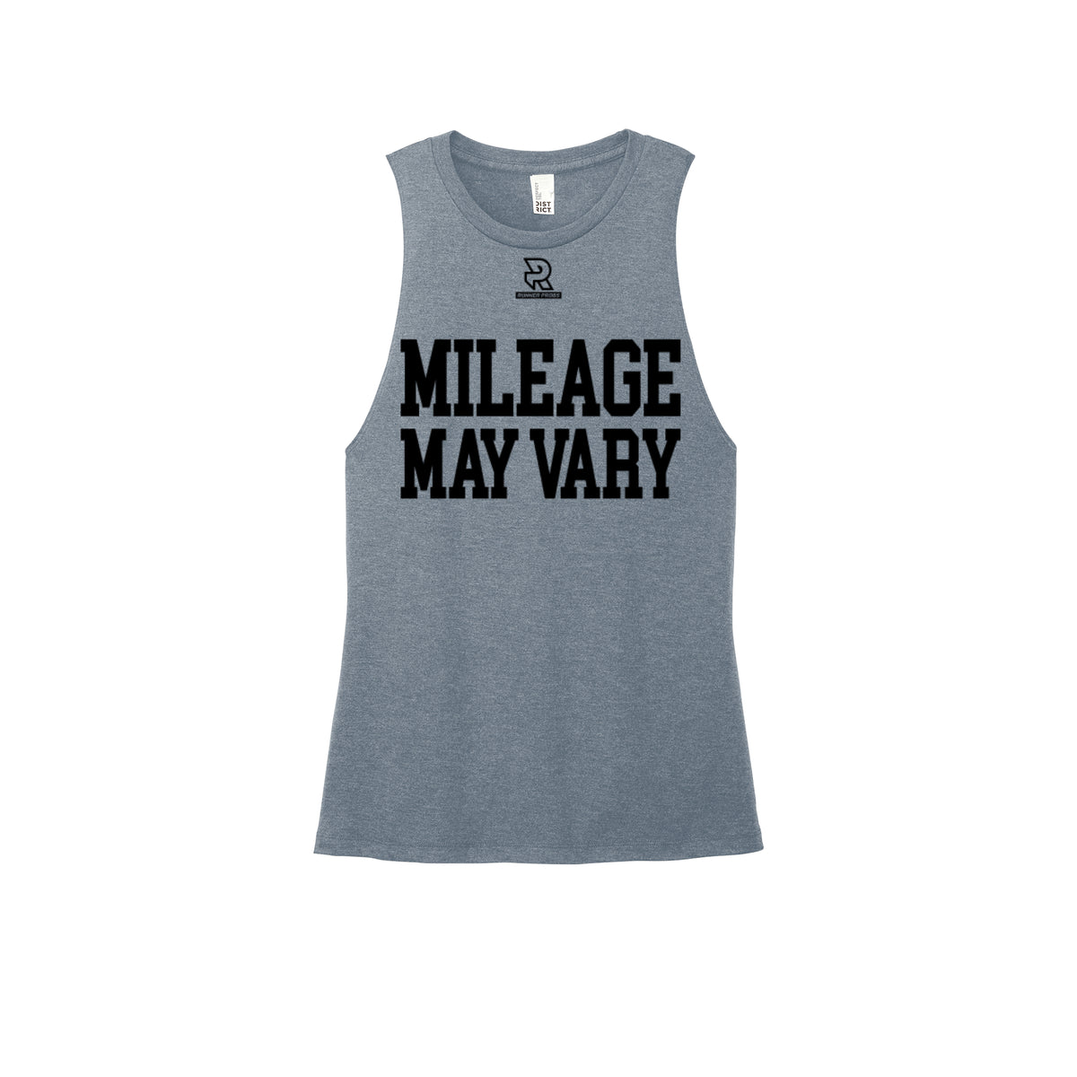 MILEAGE MAY VARY (Black) - Womens Perfect Tri Muscle Tank