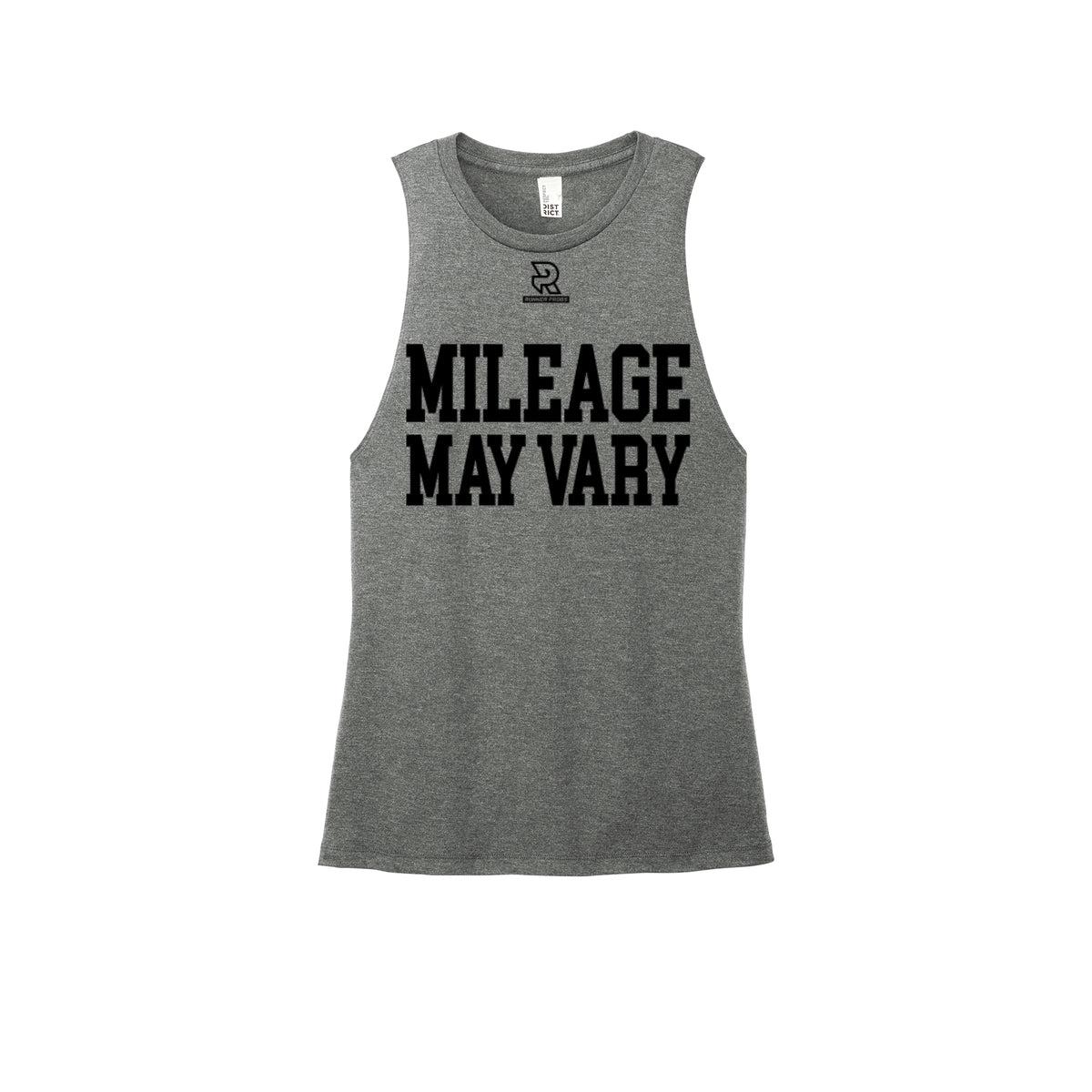 MILEAGE MAY VARY (Black) - Womens Perfect Tri Muscle Tank