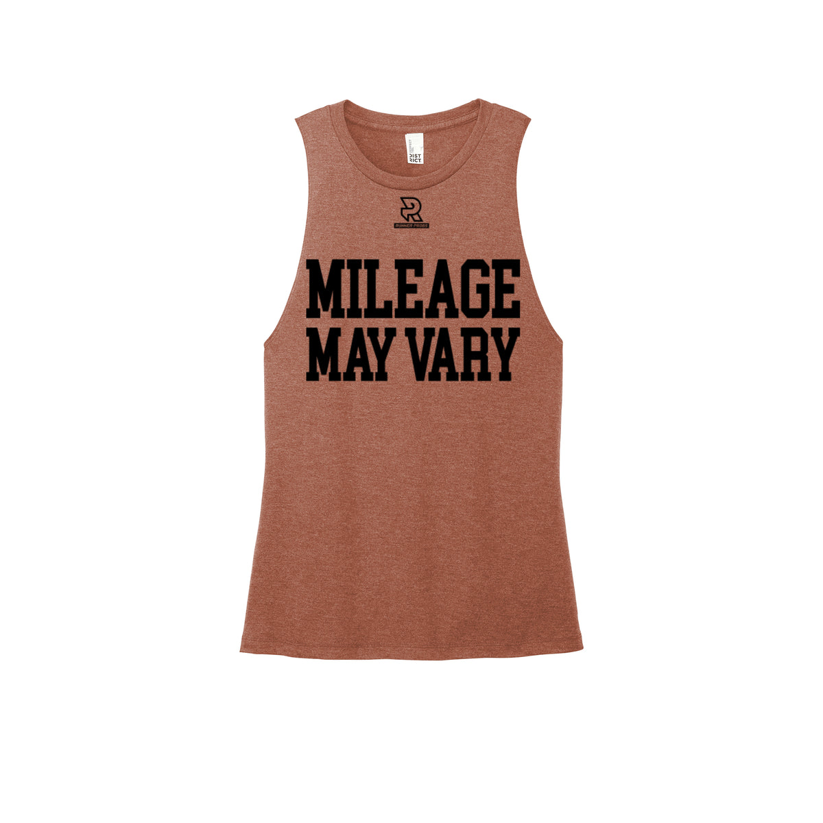 MILEAGE MAY VARY (Black) - Womens Perfect Tri Muscle Tank