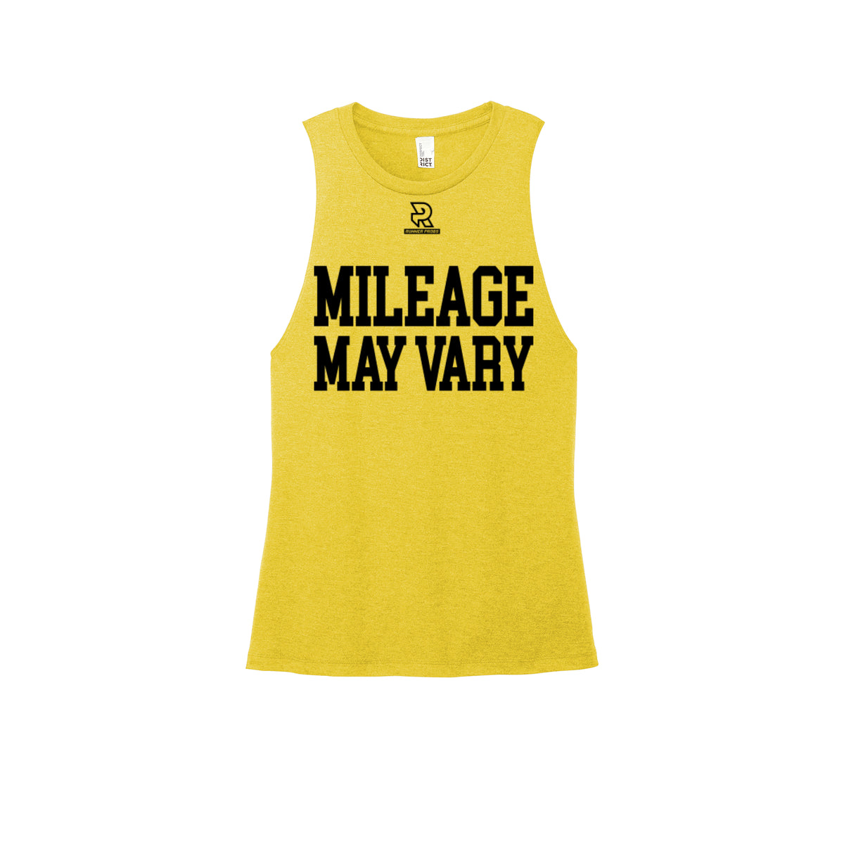 MILEAGE MAY VARY (Black) - Womens Perfect Tri Muscle Tank