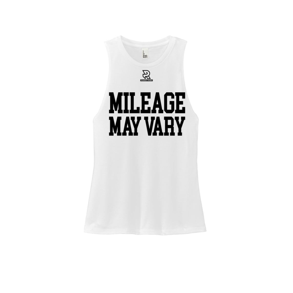MILEAGE MAY VARY (Black) - Womens Perfect Tri Muscle Tank