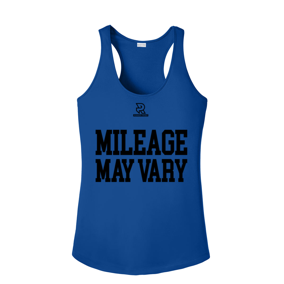 MILEAGE MAY VARY (Black) - Womens Competitor Racerback Tank