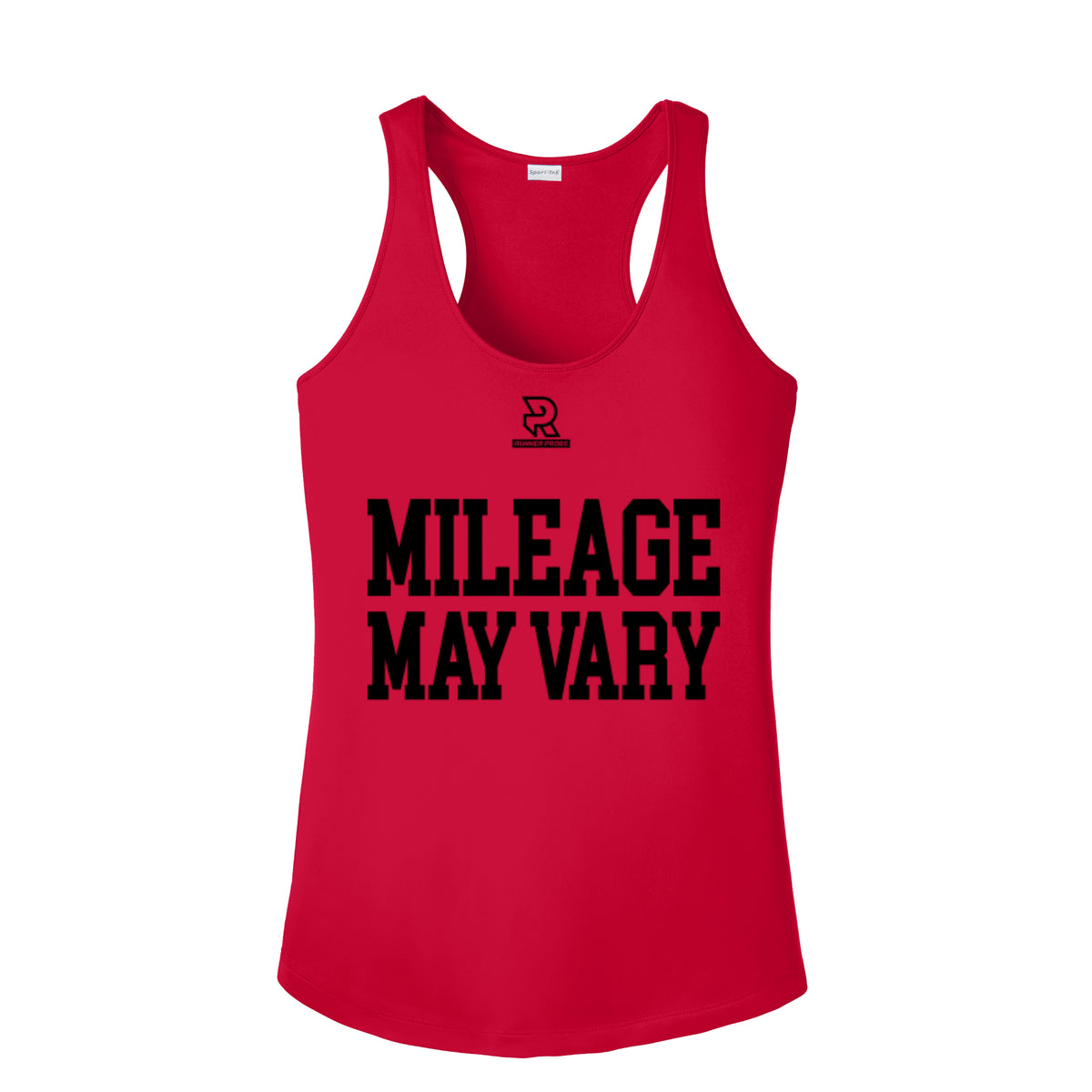 MILEAGE MAY VARY (Black) - Womens Competitor Racerback Tank