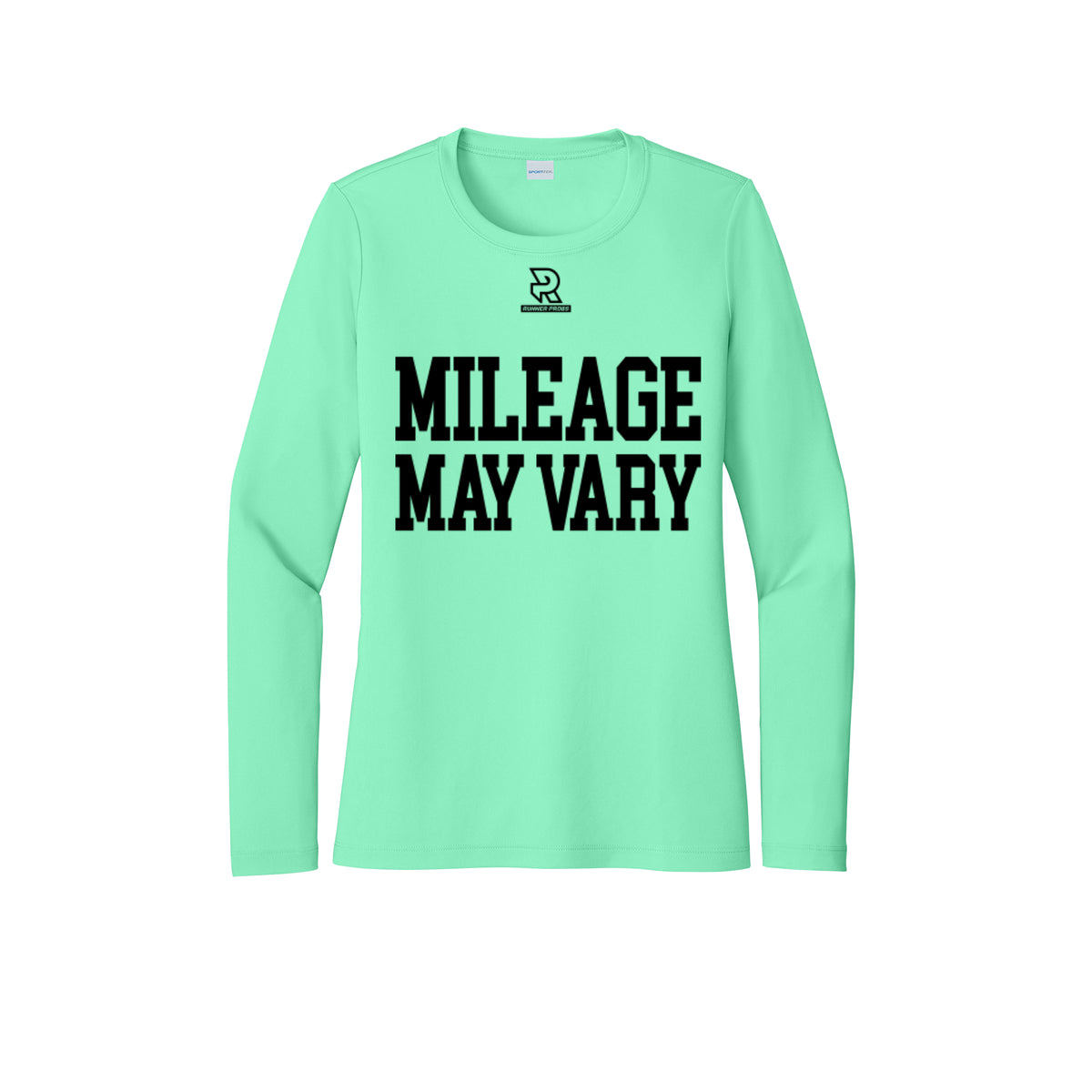 MILEAGE MAY VARY (Black) - Womens Pro Long Sleeve Performance Tee