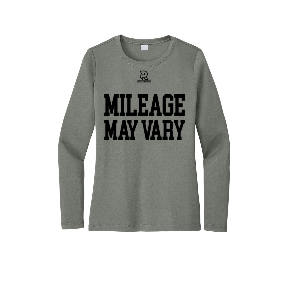 MILEAGE MAY VARY (Black) - Womens Pro Long Sleeve Performance Tee