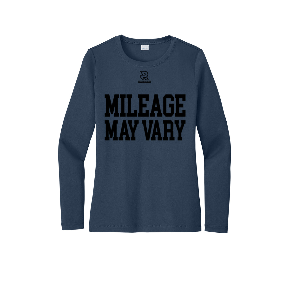 MILEAGE MAY VARY (Black) - Womens Pro Long Sleeve Performance Tee