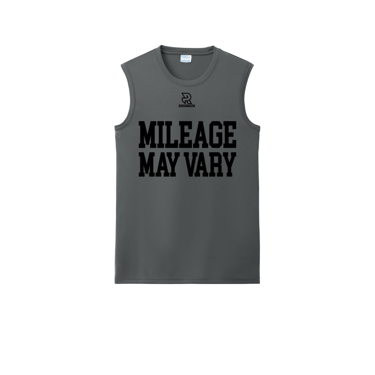 MILEAGE MAY VARY (Black) - Sleeveless Performance Tee